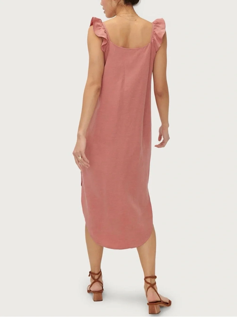 Hatch Maternity Women's THE JENNA DRESS Canyon Rose Pink Tencel Size 1 (4-6)